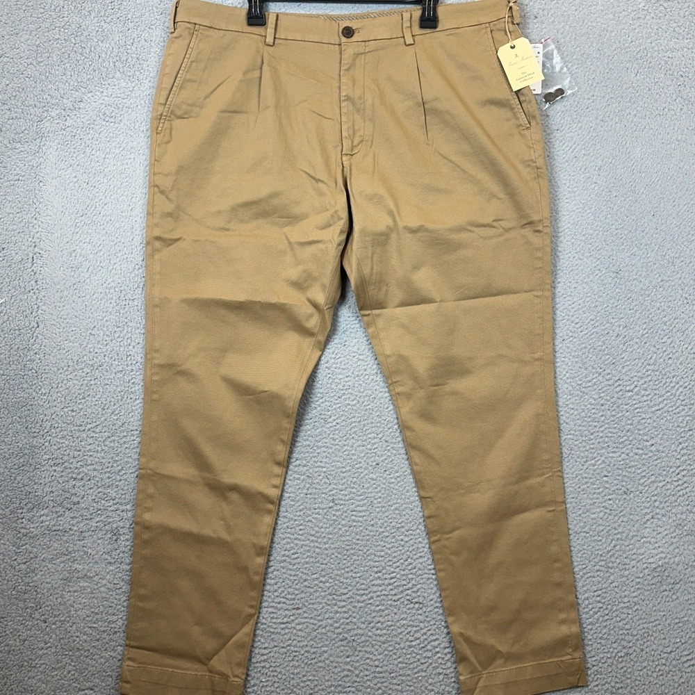 NEW Brooks Brothers Pants Mens 42X32 Traditional Khaki Tan Pleated Straight Leg